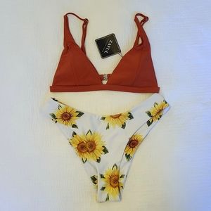 Zaful sunflower bikini set size small